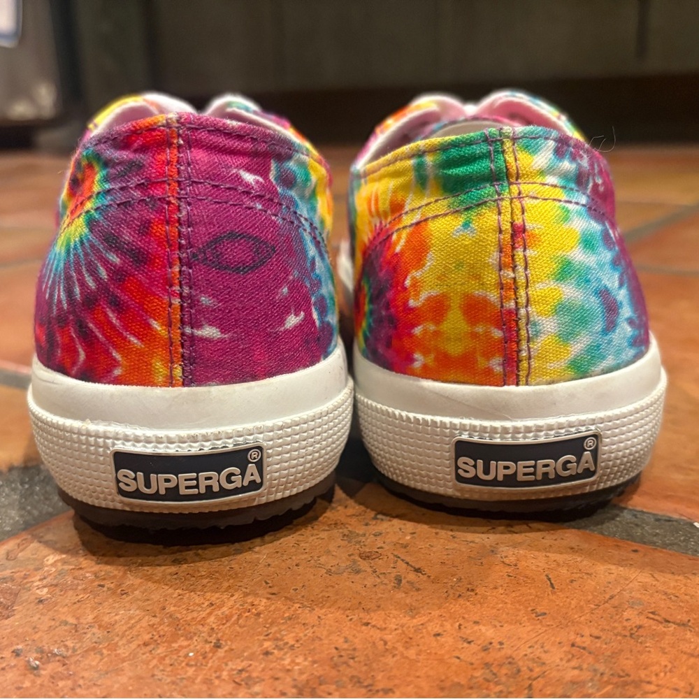Superga Tie-Dye Canvas Sneakers - Rainbow, Women’s Size EU39 (US 8/8.5) - Picture 5 of 6